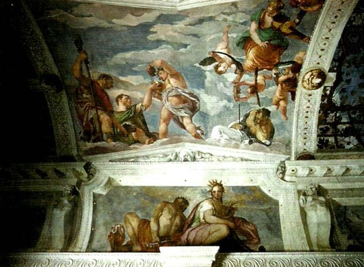 Paolo  Veronese ceiling of the stanza di bacco